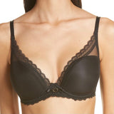 Parisian Allure Padded Plunge Tshirt Bra - Black