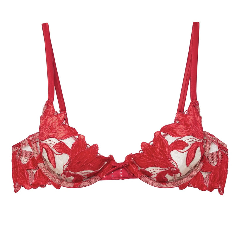 Velvet Lily Demi Bra - Red