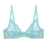 Sheer Tulle Demi Bra - Bright Jade