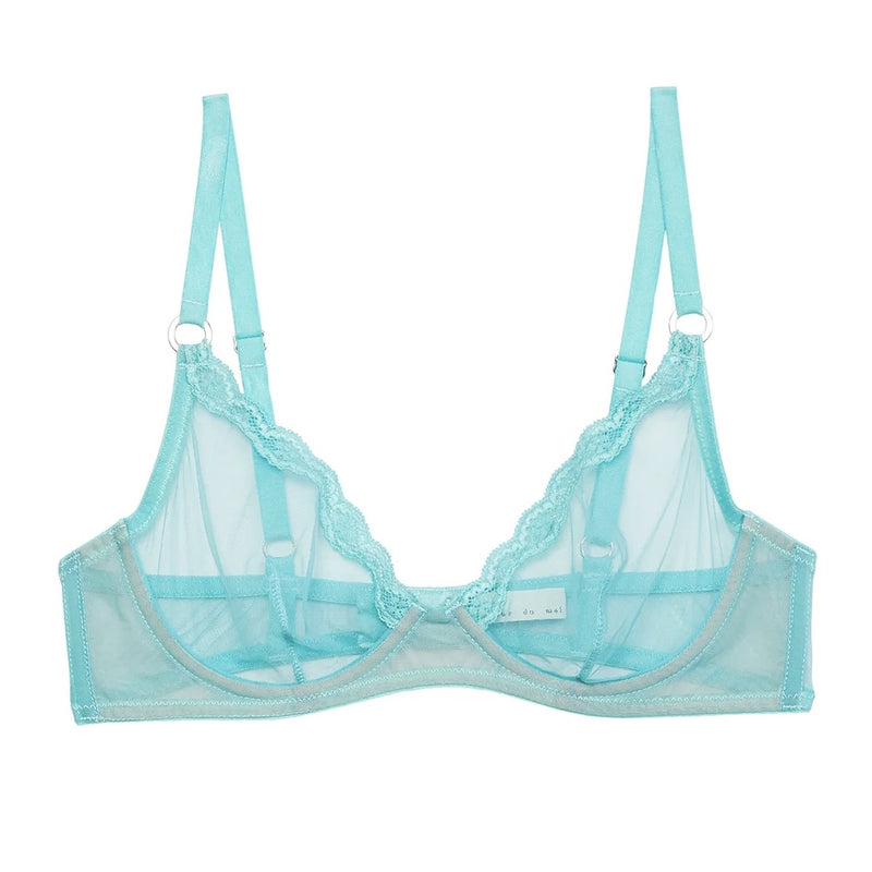 Sheer Tulle Demi Bra - Bright Jade